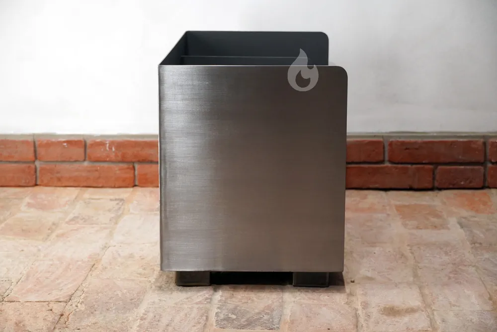 BRAVER Stojan, zásobník na krbové dřevo 2-BOX 80x40x50cm s přepážkou, 4 nožky, Duo Color Lux