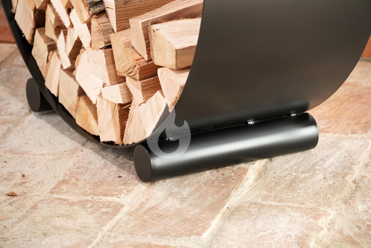 Braver Stojan na dřevo ke krbu U-Rampa 80x40x30cm kolébka, černý Standard