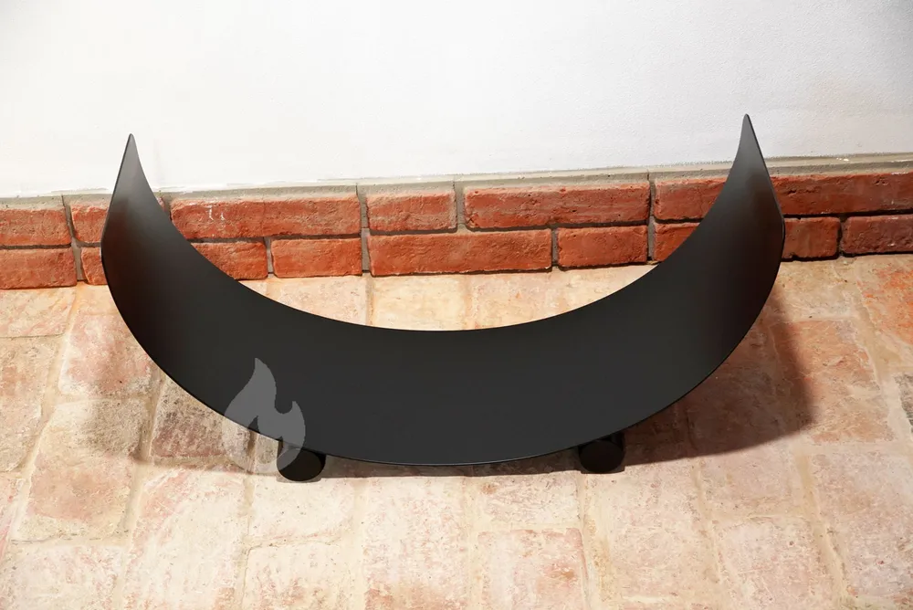 Braver Stojan na dřevo ke krbu U-Rampa Plus 80x40x30cm kolébka, zesílený, černý lak