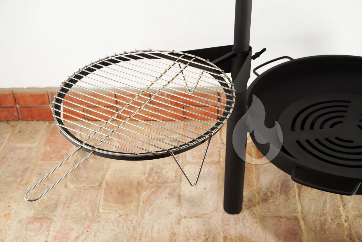 Braver Tripod 70 XL Komplet přenosné kovové ohniště + otočný grilovací rošt, držák kotlíku