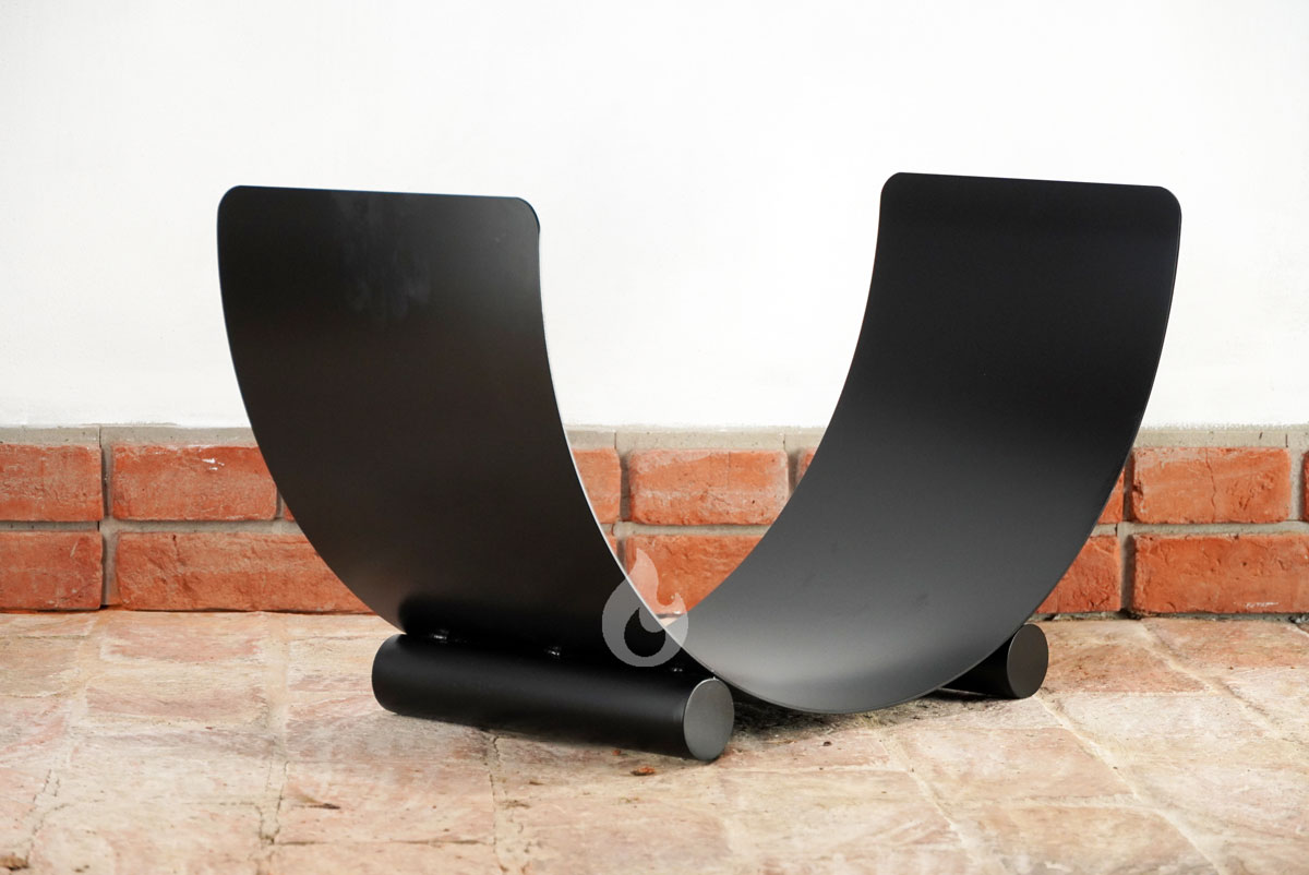 Braver Stojan na dřevo ke krbu U-Rampa 80x40x30cm kolébka, černý Standard