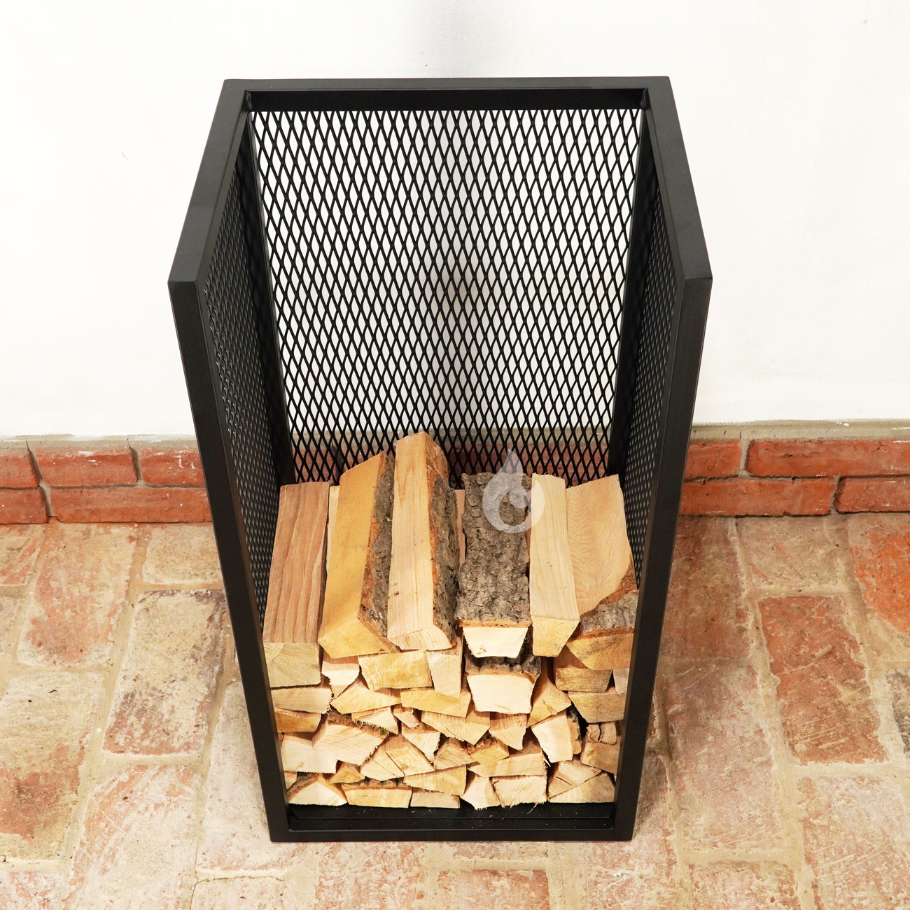 Braver stojan na dřevo, polínka ke kamnům Perfo Baby-Tower 45x35x85cm tahokov, snížený - černý