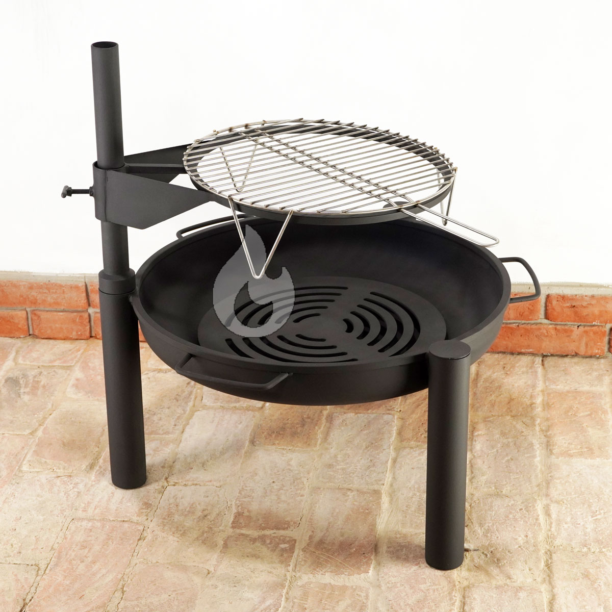 Braver Tripod 70 XL Komplet přenosné kovové ohniště + otočný grilovací rošt, držák kotlíku