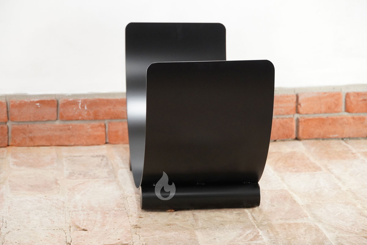 Braver Stojan na dřevo ke krbu U-Rampa 80x40x30cm kolébka, černý Standard