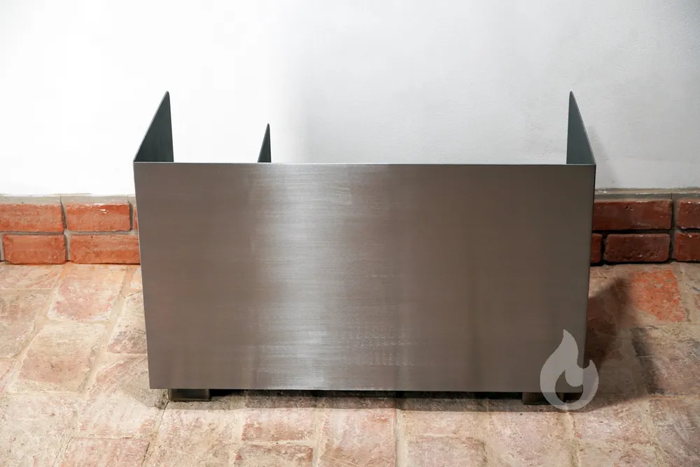 BRAVER Stojan, zásobník na krbové dřevo 2-BOX 80x40x50cm s přepážkou, 4 nožky, Duo Color Lux