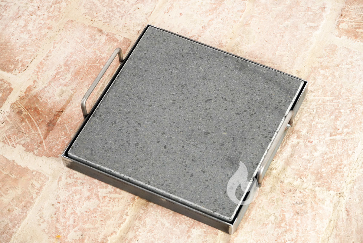 Braver Etna BBQ 30x30x3 cm grilovací kámen, lávový - šedý, velmi odolný