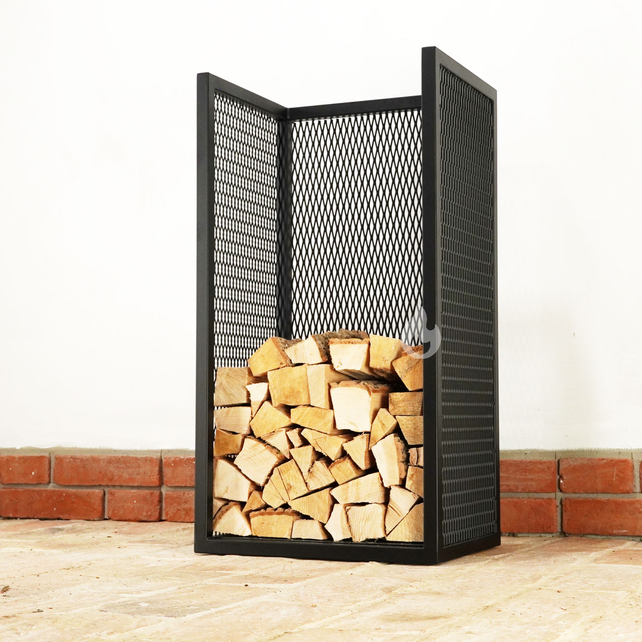 Braver stojan na dřevo, polínka ke kamnům Perfo Baby-Tower 45x35x85cm tahokov, snížený - černý