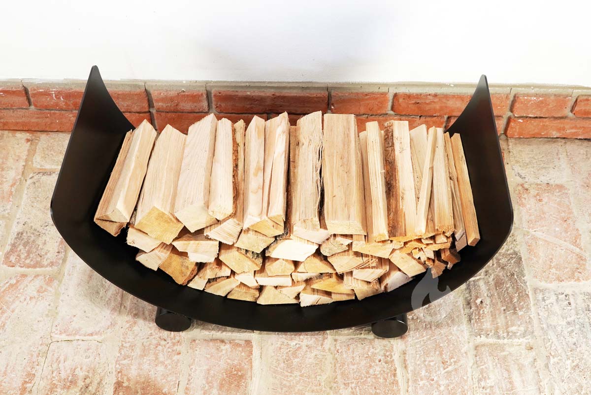 Braver Stojan na dřevo ke krbu U-Rampa SUMO 80x40x40cm kolébka, černý - plech 4mm