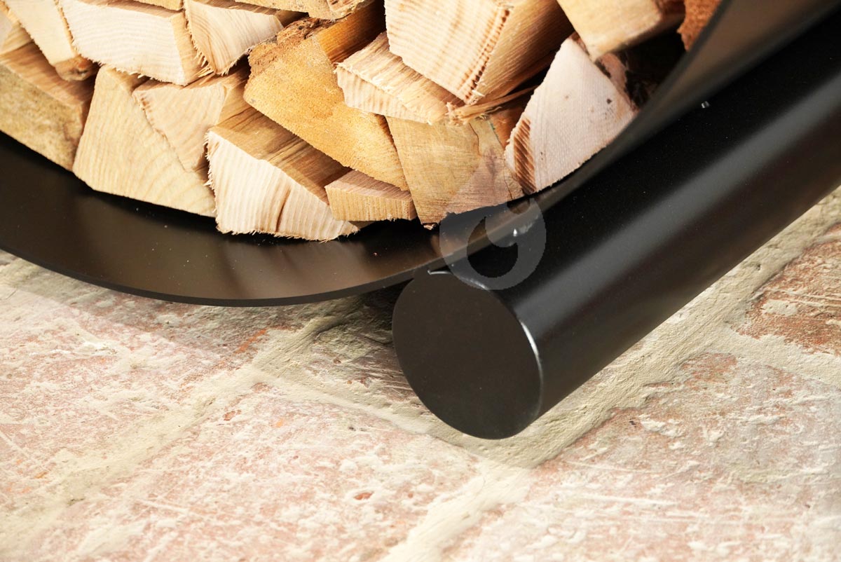 Braver Stojan na dřevo ke krbu U-Rampa SUMO 80x40x40cm kolébka, černý - plech 4mm