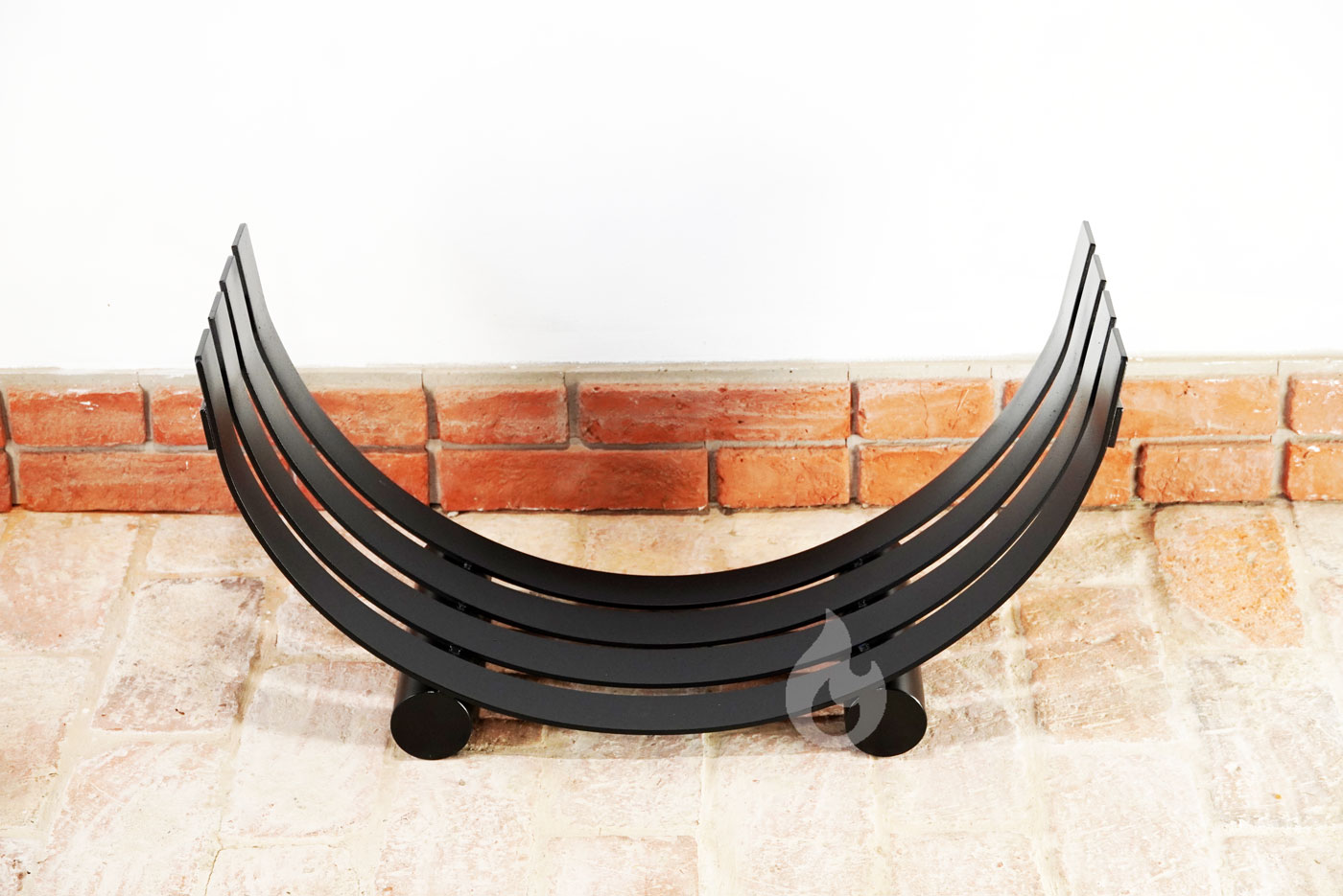 Braver Obloukový stojan na dřevo ke krbu U-Rampa 4LINE 80x40x30cm kolébka, černý - pásovina