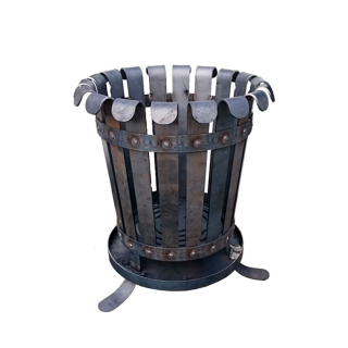 Braver Koš na oheň Prison O65, železné retro ohniště 65x70cm s popelníkem