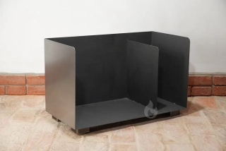 BRAVER Stojan, zásobník na krbové dřevo 2-BOX 80x40x50cm s přepážkou, 4 nožky, Duo Color Lux