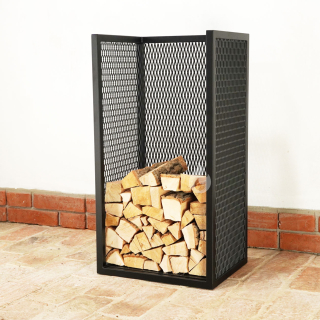 Braver stojan na dřevo, polínka ke kamnům Perfo Baby-Tower 45x35x85cm tahokov, snížený - černý