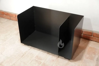 BRAVER Dřevník, zásobník na krbové dřevo 2-BOX 80x40x50cm s přepážkou, 4 nožky, černý