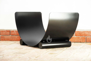 Braver Stojan na dřevo ke krbu U-Rampa SUMO 80x40x40cm kolébka, černý - plech 4mm